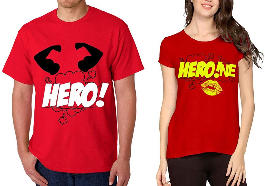 couple printed tshirt