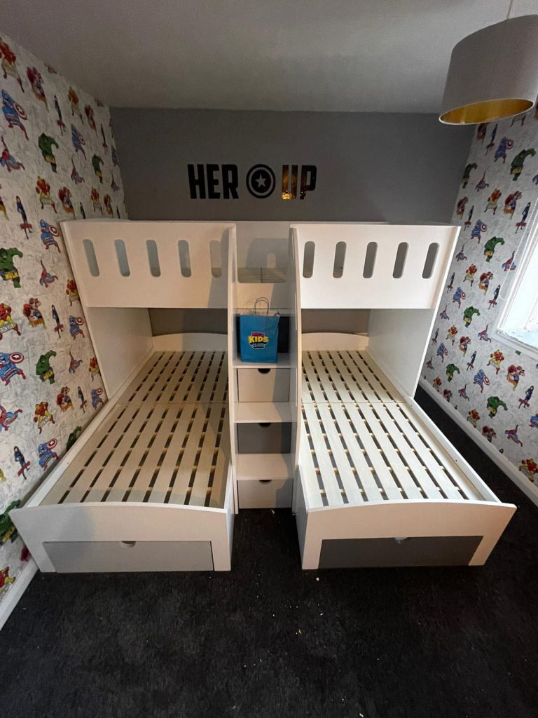 kids bunk bed with slide