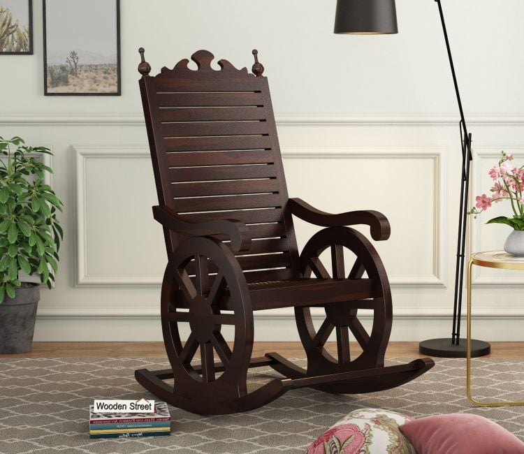 Buy Silvio Rocking Chair (Walnut Finish) Online in India at Best Price